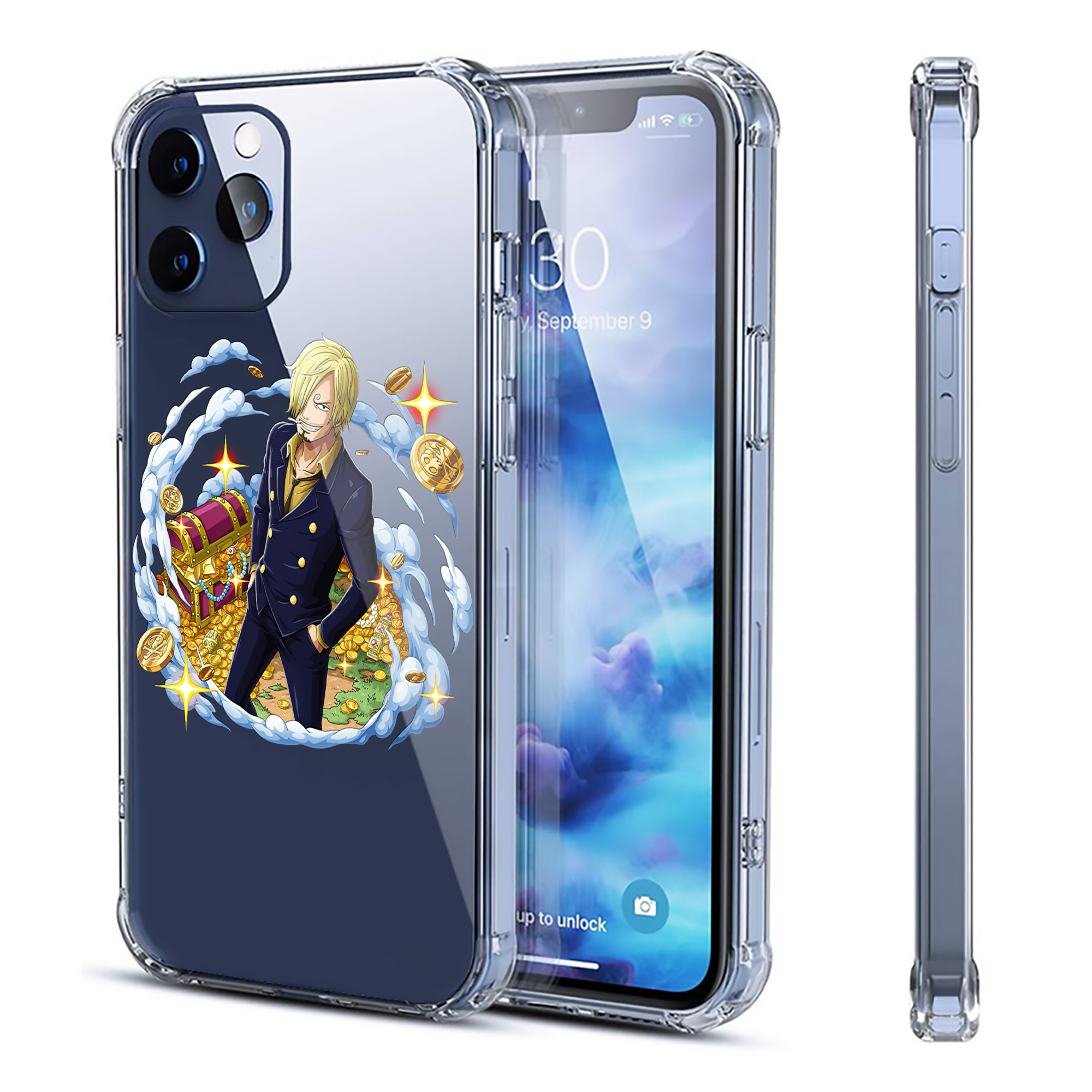 （画像用） ワンピース サンジ ONE PIECE Sanji 【iPhone 12シリーズ対応】透明スマホケース（クリアソフトケース）